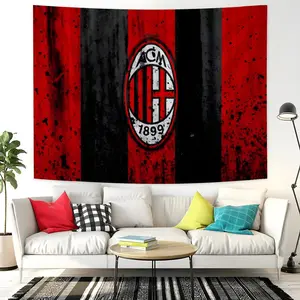 Italian Serie A A-AC Milan Tapestry Background Hanging Cloth Bedroom Room Decor Aesthetic Tapestry Wall Party Wall Tapestries