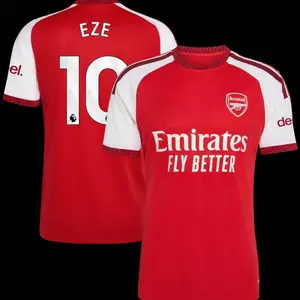 Unisex Soccer/Football Champions Language Arsenal Club Eberechi Eze 10 Premier League 2026/27 Home Replica Jersey - Red