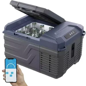 9L 12V Car Fridge Mini Compressor Freezer with Digital Display Removable Shelf 45° Tilt Stable 1 Hour Fast Freeze for Camping Road Trip Outdoor Kitchen Van Life