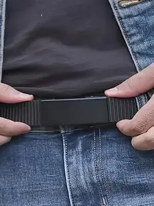 Men's Adjustable Buckle Waistband, Portable Sports Belt, Fashion Outdoor Waistband, Suitable for Casual Pants, Jeans, Suit Pants