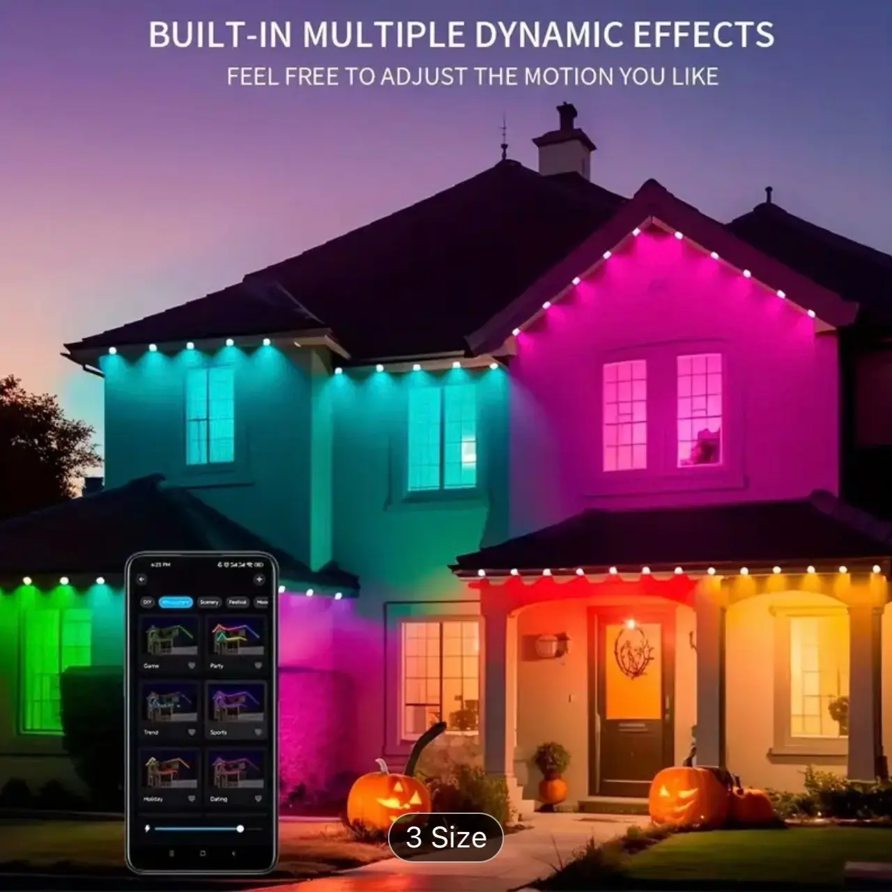 Outdoor Lighting Remote & App Control with 75 Color Modes