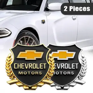 Chevrolet Car Window Metal Badges Set of 2, Wing Panel Trunk Stickers for Aveo Captiva Cruze Impala Lacetti Malibu Equinox Silverado Trax