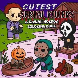 Cutest Serial Killers: A Kawaii Horror Coloring Book for Adults Relaxation, Featuring 40 Disturbingly Cute Killers in Cozy Crime Scenes – Perfect for Fans of Dark Humor and Twisted Fun, Paperback