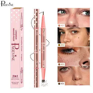 2 in 1 Freckle Stamp & Mole Removal Pen, Dual Head Natural Freckle Makeup Tool with Five Point Stamp and Fine Precision Tip, Waterproof Quick Dry Long Wearing High Pigment Faux Freckles Creator for Daily Makeup, Summer Look and No Makeup Makeup Trend.