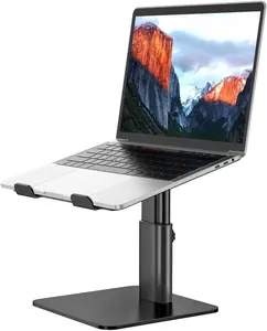 Ergonomic Adjustable Laptop Stand, Notebook Riser Computer Holder, Laptop Mount Compatible with 10-15.6" Laptops, Black