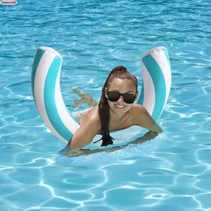 Embercraft Round Form Inflatable Pool Float, Curved Shape Swimming Ring with Comfortable Lounge Mat, Durable Swimming Pool Accessories for Summer Parties, Outdoor Relaxation