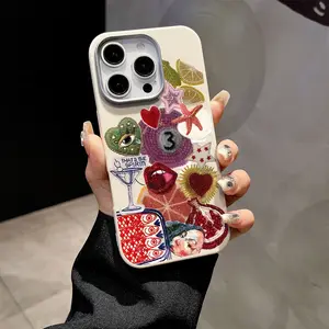 Minimalist Fashion Ocean Lips Element Pattern Phone Case TPU Soft Silicone,Fully Protected & Shockproof For iPhone 17 16 15 15Pro Max 14 14Pro 13 12 11 X Girl