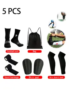 New Outdoor Sports Socks Set, Anti-Slip Football Socks, Soccer Grip Socks, Cycling Socks, Tennis Socks, Sport Bandage, Drawstring Soccer Bag, High-Quality Leggings