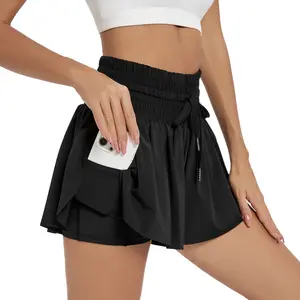 Women's 2-in-1 High Waist Pocket Drawstring Athletic Sports Shorts,Casual Shirred shorts, Gym Clothes, Sport & Outdoor Clothing for Yoga WorkoutRunning, Women Workout Clothes, Gym Shorts for Women, Workout Shorts, Activewear