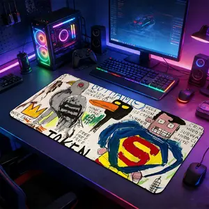 Colorful Street Art Graffiti XXL Gaming Mouse Pad, Computer Mouse Pad, Abstract Aesthetic Art Desk Mat, Non-Slip Rubber Back with Durable Stitched Edge, Washable Keyboard Pad for Home & Office, Non Slip Mousepad, Ideal Gift