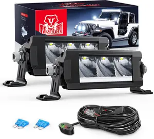 Nilight 5.3Inch Single Row LED Light Bar 2PCS 15W 1680LM Anti-Glare Spot DRL Offroad Slim Driving Light Bar IP68 w/ 16AWG DT Wiring Kit for Pickup Truck SUV ATV UTV Boat 4x4 Jeep dealsforyoudays