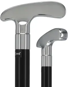 Golf Enthusiast's Chrome Plated Putter Cane: Beechwood Shaft