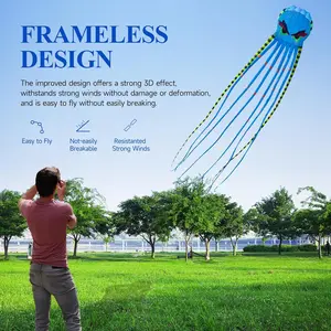 Kites for Adults Giant Octopus Kite 26ft for Outdoor Fun Large 3D Kite with Reel for Beach, Park, and Family Gatherings - Durable Design Easy to Fly