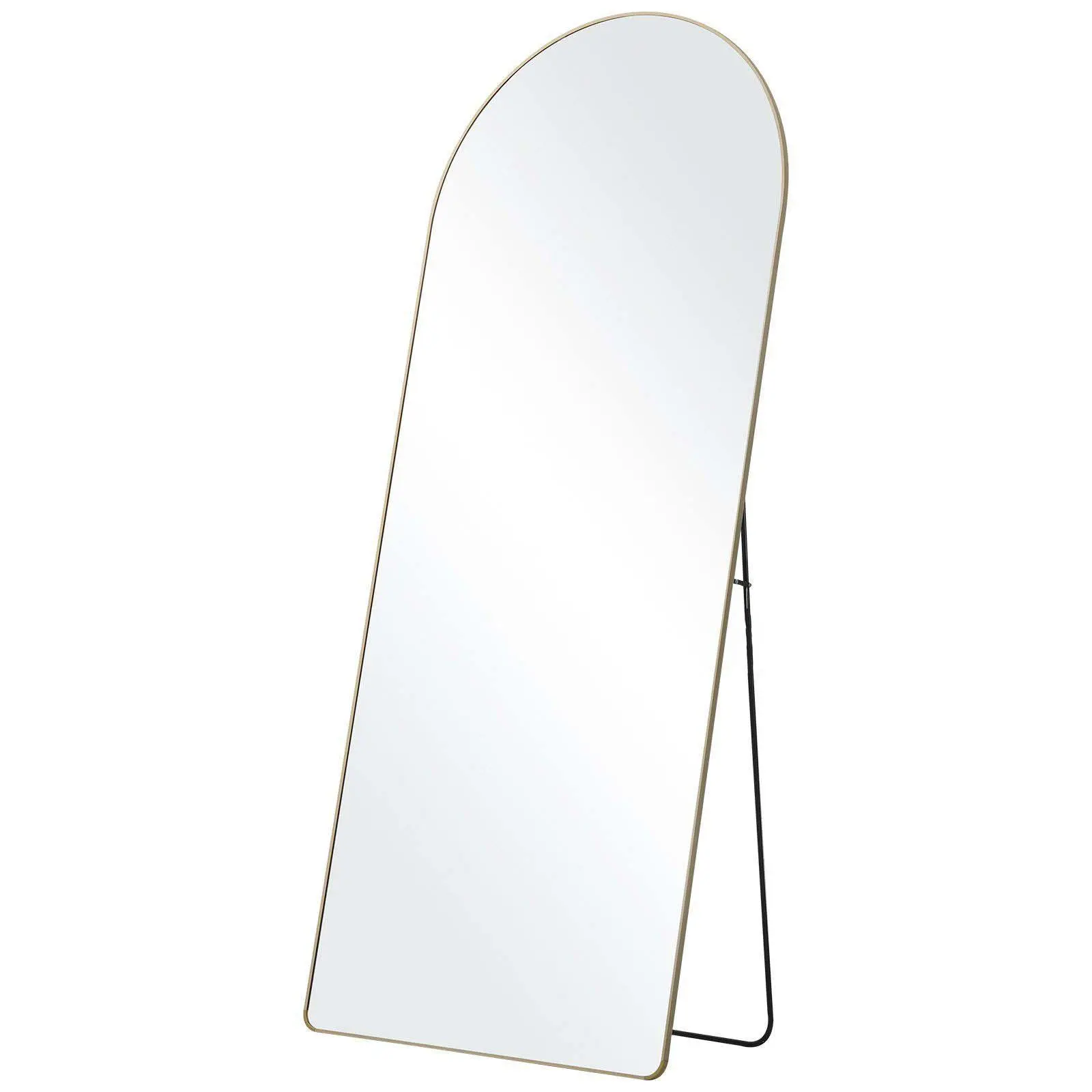 Arched Full Length Mirror 71''x30'', Free Standing Floor Mirror, Wall Mounted Leaning Mirror with Aluminum Frame, Full Body Mirror for Bedroom, Living Room - Black Default