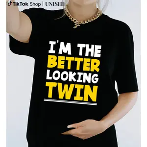 Matching Twin Shirts for Twins – 100% Cotton Funny 'I'm The Better Looking Twin'