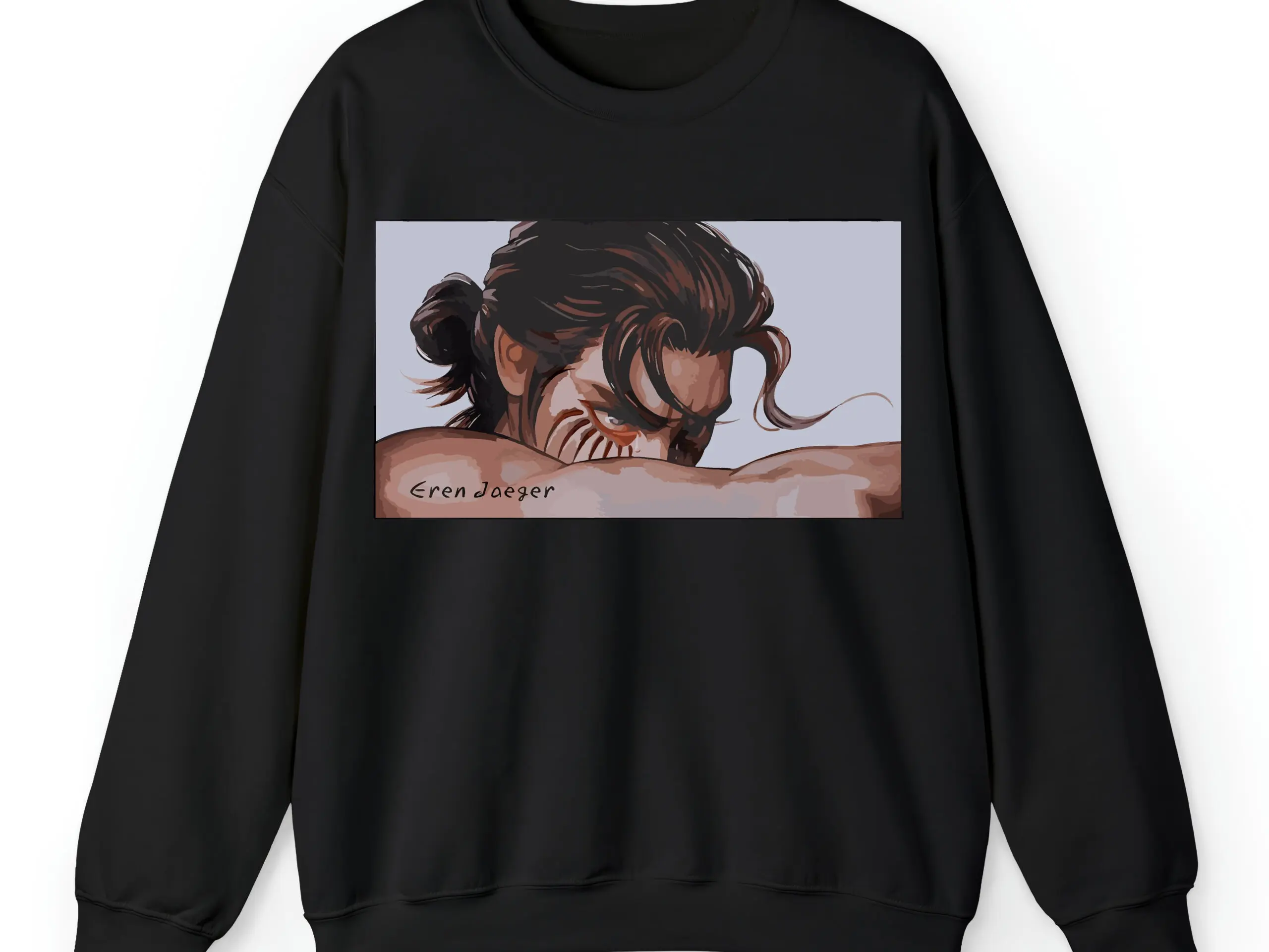 Eren Yeager Sweatshirt, Attack On Titan Anime Sweatshirt All Size Menswear Hoodie Sweaters Tops Underwear Pullover Bestie Crewneck Black Long Sleeve