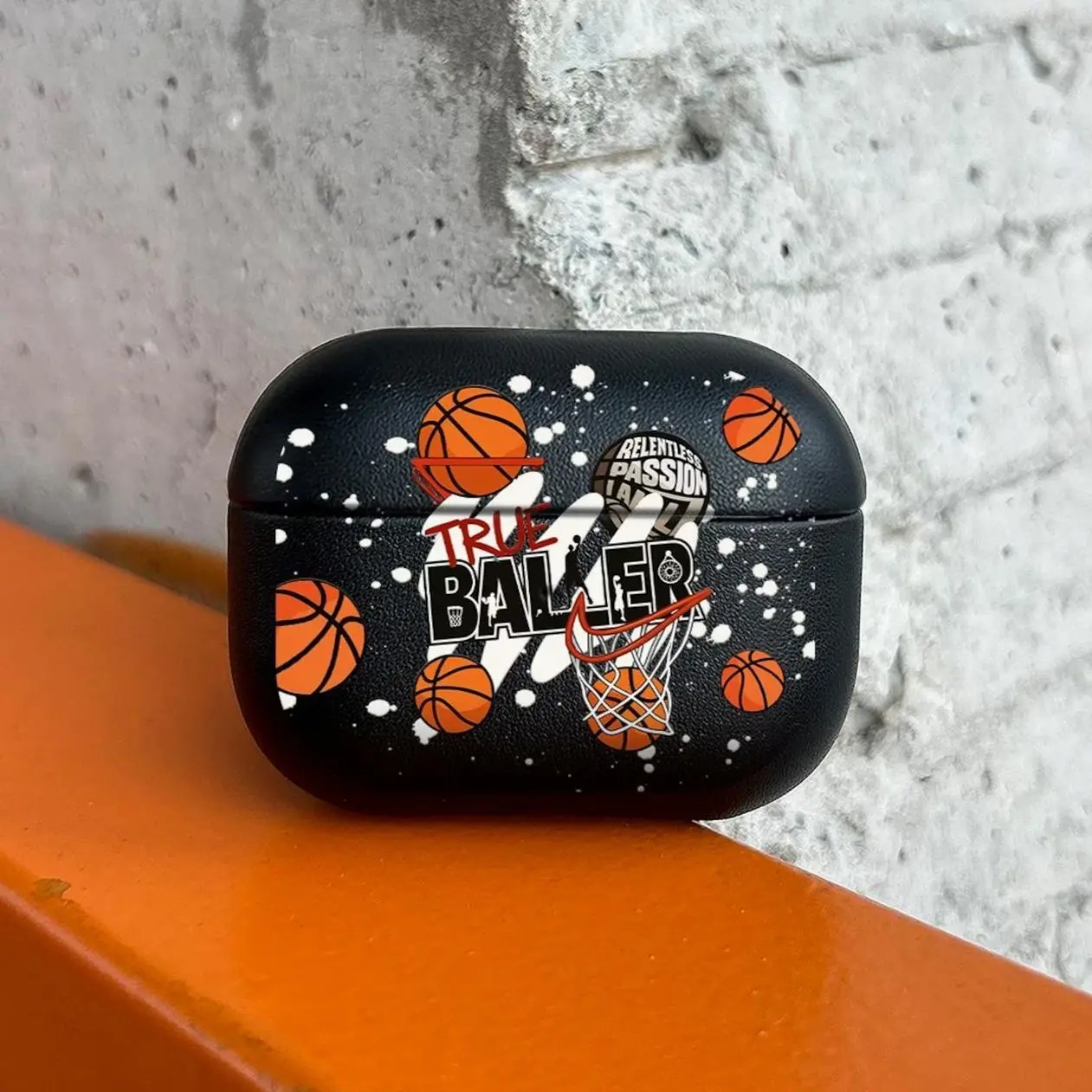 Basketball AirPods Case, Sport Street Style Eco Leather Cover, Athlete AirPods Pro Case for AirPods 2 3 4 Pro/Pro 2/Pro 3