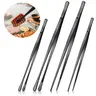 4 Pack Kitchen Cooking Tongs Tweezers with Precision Serrated Tips, Extra-Long Stainless Steel, for Chef, Serving Food, Salad, BBQ Grilling Utensils Kitchenware