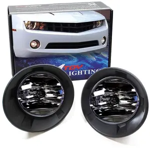 iJDMTOY Complete Set Smoke Lens Fog Light Assembly w/Halogen Bulbs and Relay Switch For 2010-2013 Chevy Camaro LS LT (Fit w/Halogen Front Road Illuminating Lights Trims Only)