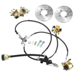 Front Brake Caliper Master Cylinder Assembly with Disc Brake Rotor for 125cc-250cc Go Kart Karting ATV UTV Quad Golf Cart Buggy Moped Dune Four Wheeler Offroad Motorcycle