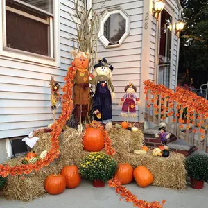 5-Pack 7ft Fall Leaf Garland – Realistic Silk Maple Leaves for Autumn Decor