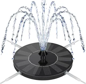 Mademax Solar Bird Bath Fountains, Upgrade 1.4W Solar Fountain Pump with 8 Nozzles & 4 Brackets, Free Standing Floating Solar Powered Water Fountain Pump for Bird Bath, Garden, Pond, Pool, Outdoor