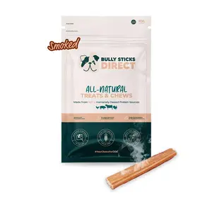 Bully Sticks Direct 6" Jumbo Smoked Bully Sticks - Large Thick Natural Dog Chews High in Protein Low in Fat Grain-Free Treats
