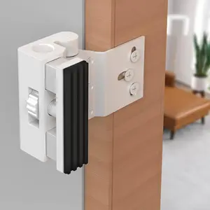 Door Reinforcement Lock 800lbs  Lock, Heavy Duty  Alloy Deadbolt For Inward Swinging Doors, Anti-Kick  Safety With 8 Screws For Apartment, Bedroom, Hotel (1, White - Screw-mounted)