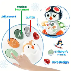 musical crawling penguin children's toy, with lights and sounds - interactive belly time learning toy, dance and development game, gift Puppy