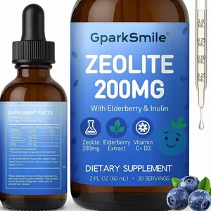 Zeolite Detox Drops for Kids & Adults – 200MG Zeolite Liquid with Elderberry, Vitamin C & D3, Immune & Gut Support, Blueberry Flavor, 60ML