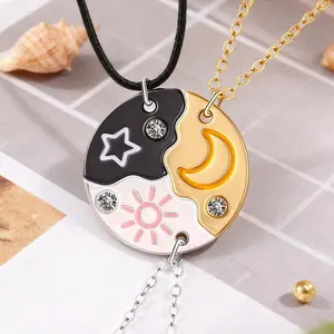 YEAHLOVE Interlocking Split Couple Necklace | Connectable Lucky Talisman for Shared Bond & Good Fortune