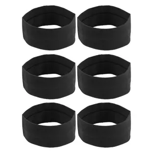 Unique Bargains 6 PCS Headbands, Sweatbands, Stretchy Moisture Wicking Headband, for Sports, Cotton, Black