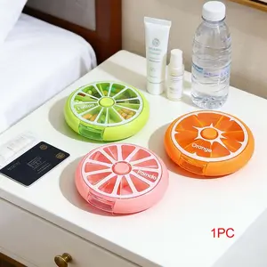 Portable 7-grid Pill Storage Box, Supplement Organizer, 1 Count Mini Pill Organizer, Pill Storage Container for Home Office Travel