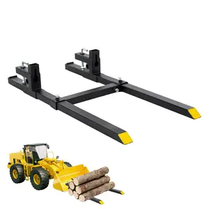 Pallet Forks, 2000 lbs Clamp on Tractor Forks, 43" Total Length Heavy Duty Metal Forks with Adjustable Stabilizer Bar, Bucket Forks for Loader Bucket Skid Steer Tractor