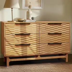 Elara Solid Wood Dresser with 6 Drawers