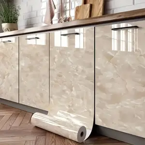 imitate  Marble self-adhesive waterproof wallpaper, stylish furniture renovation, room background decorative stickers, kitchen high-temperature and oil-resistant cuttable DIY wallpaper wall sticker grid countertop
