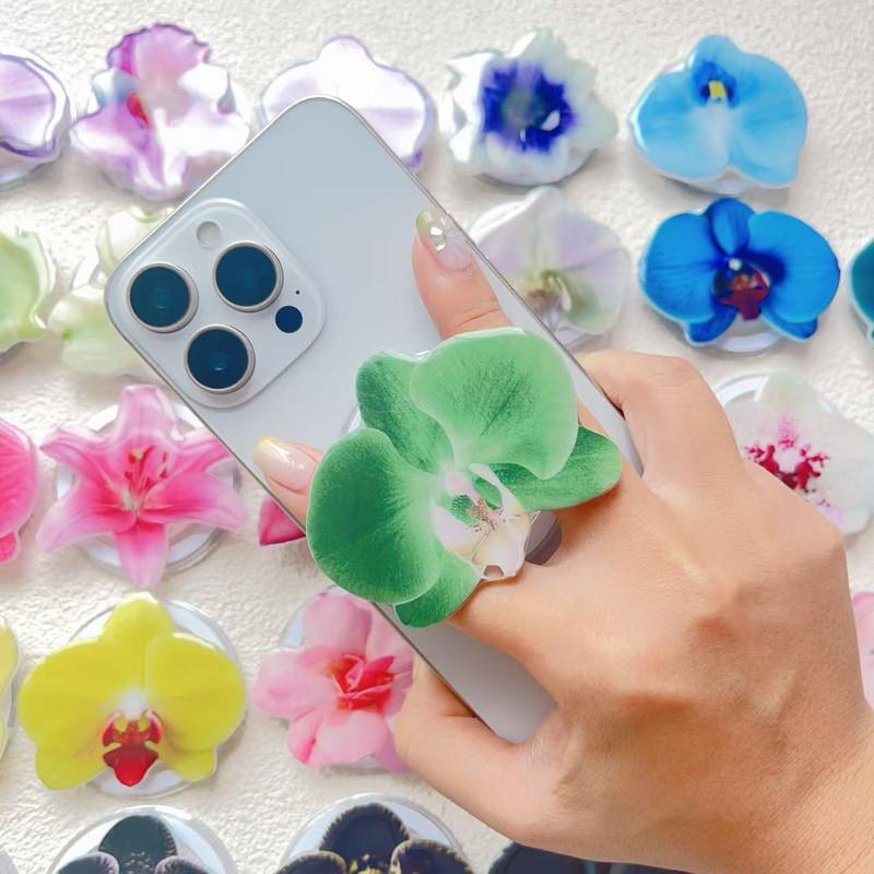 Orchid Acrylic Drop Glue Mobile Phone Holder Desktop Folding Portable Orchid Mobile Phone Grip HN124