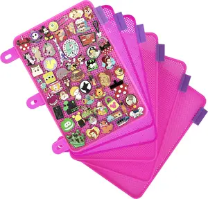 Enamel Pin Display Pages (6 PK) - Display and Trade Collectible Pins in Any 3-Ring Binder - Pages Lay Flat with Pinbacks and NO Sagging! (Pink - Pins Not Included)
