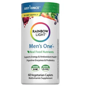 Rainbow Light Mens One Multivitamin, Men's Daily Multivitamin Provides High-Potency Immune Support, With Vitamin C, Vitamin D and Zinc, Vegetarian, 60 Count