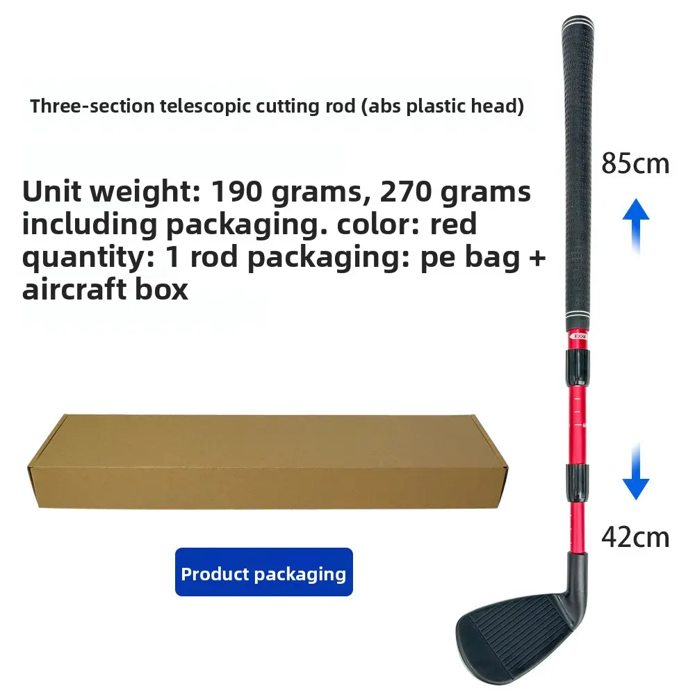 Red three-section telescopic push rod