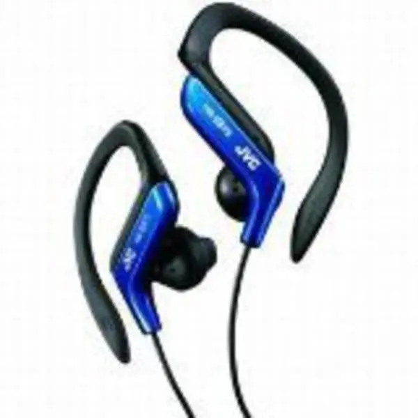 JVC Haeb75A Sport Ear Clip Earphones Adjustable Splash Proof (Blue)  [HEADPHONES] Blue, Earbuds, In-Ear