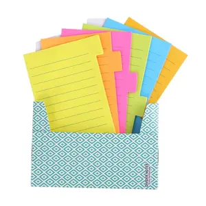 Colorful Sticky Note, 1 Set Portable Index Sticky Note with Lines, Portable Office Stationery for Home School Office