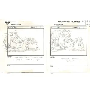 Chip n Dale Rescue Rangers Original Production Animation Storyboard Walt Disney FIRST EPISODE 1988 A138