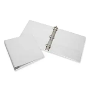 212 MAIN Skilcraft NSN2038814 Round-Ring 3-Ring Binder, 2 in. Capacity, Recycled Vinyl, Letter Size, with Pockets, White for Presentations