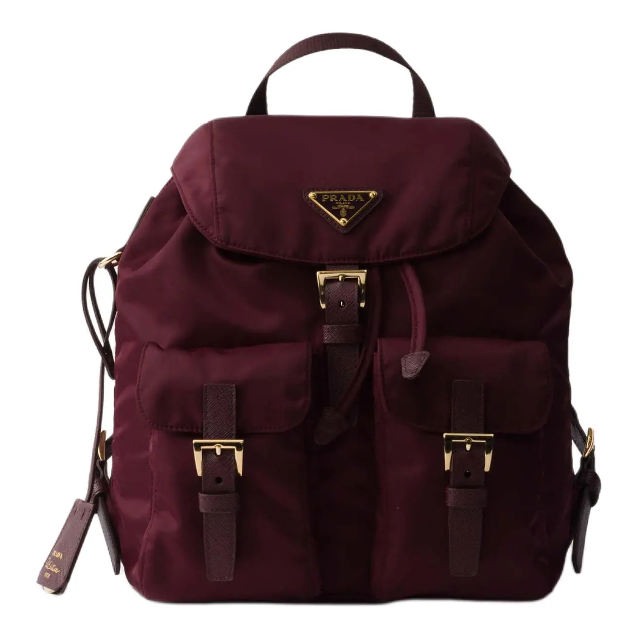 Prada Re-Edition 1978 Unisex Backpack, Saffiano Leather Construction, Featuring Enamel Triangle Logo