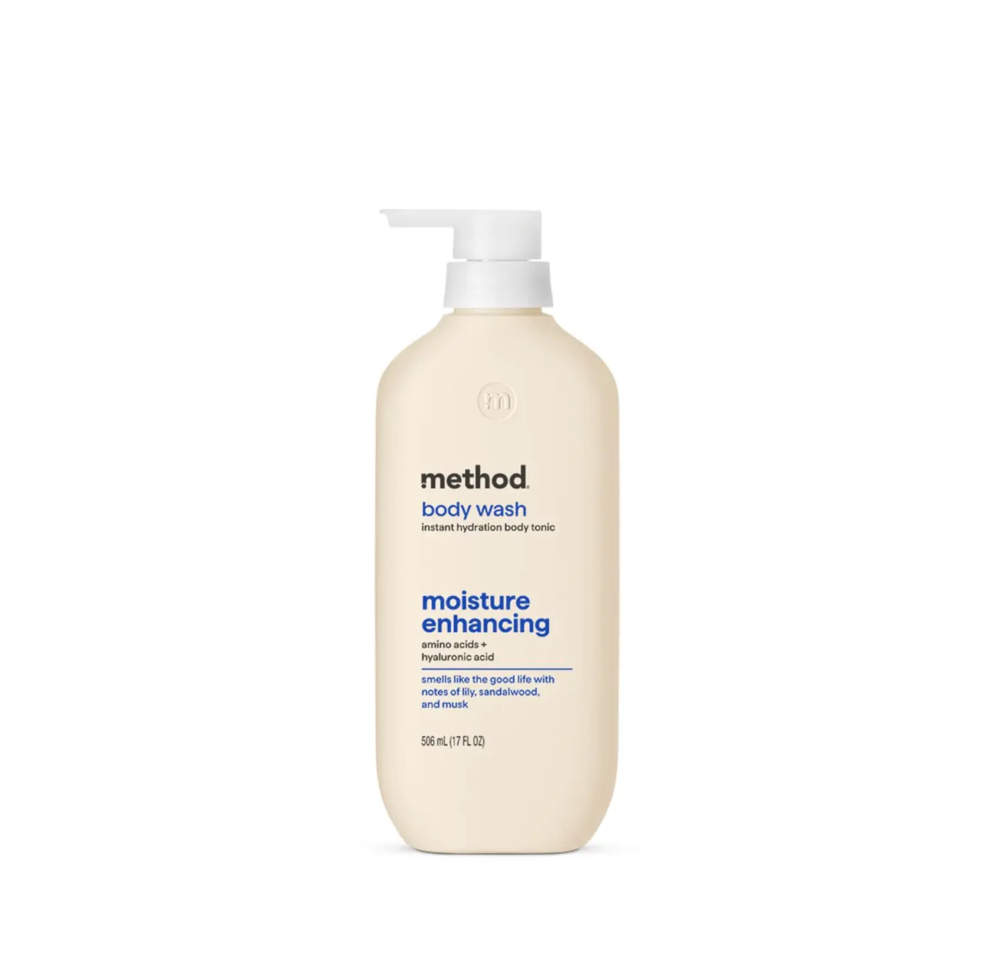 method Hydrating Body Wash, Moisture Enhancing, 17 fl oz | Leaves Skin Feeling Soft & Moisturized, Made without Parabens, With Notes of Lily, Sandalwood & Musk