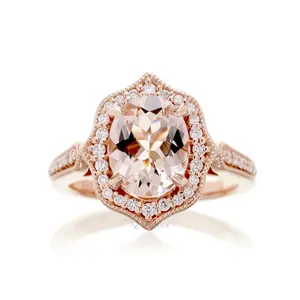 The Genevieve Oval Morganite Ring