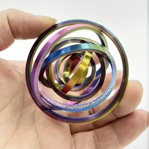 3D Printed 8-Ring Fidget Spinner Colorful Rotating Stress Relief Ring Galaxy Fidget Plate Creative Novelty Toy
