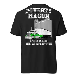 Poverty Wagon Sittin_ in Line - Peterbilt Grain Hauler T-Shirt - Trendy Cotton Blend Hoodie for Men - Perfect for Any Occasion - Menswear, Shirt Soft Classic
