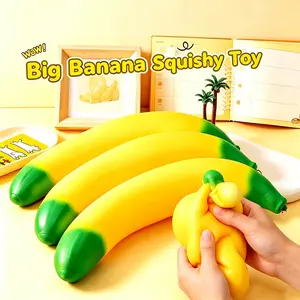Jumbo Stretchable Banana Squeeze Toy, Sensory Fidget Toy for Anxiety Relief & Party Games
